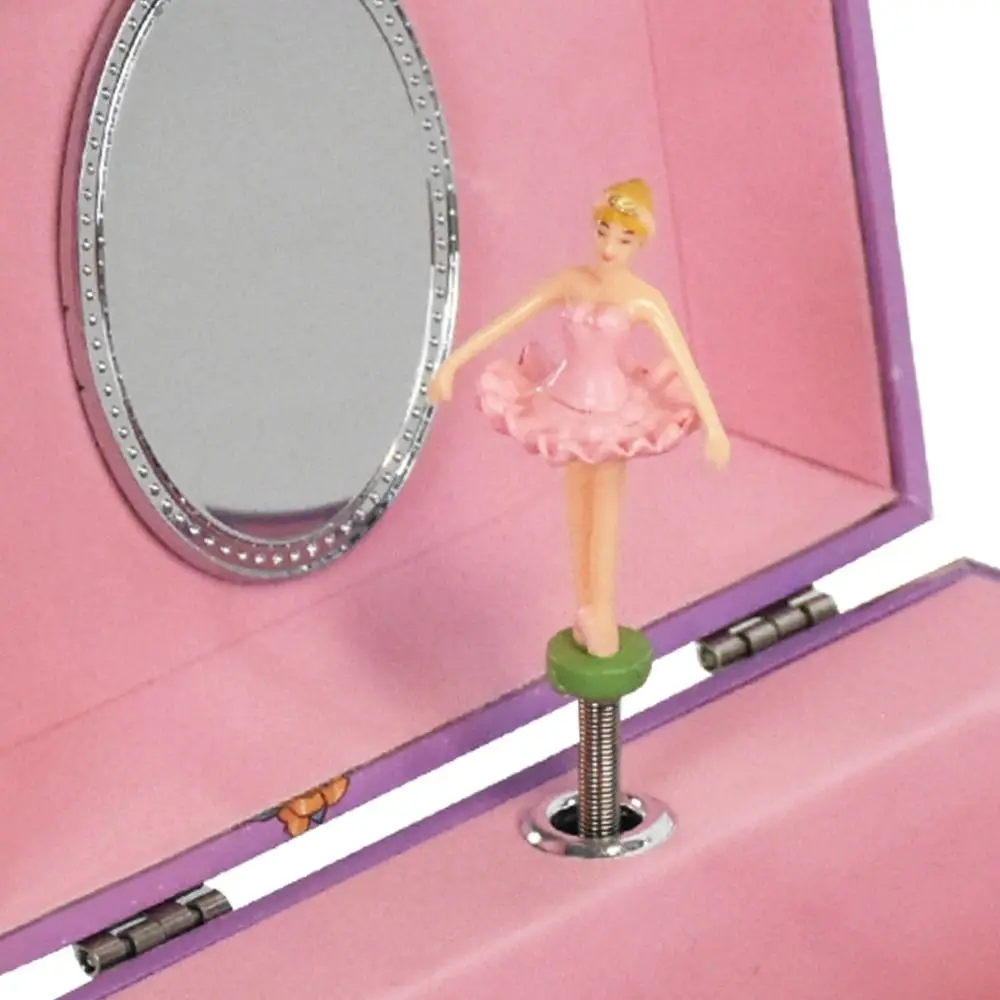 Creative With Mirror Rotating Girl Music Box Save Space Sparkling Musical Jewelry Box Drawer Style Ballerina Music Box Girls