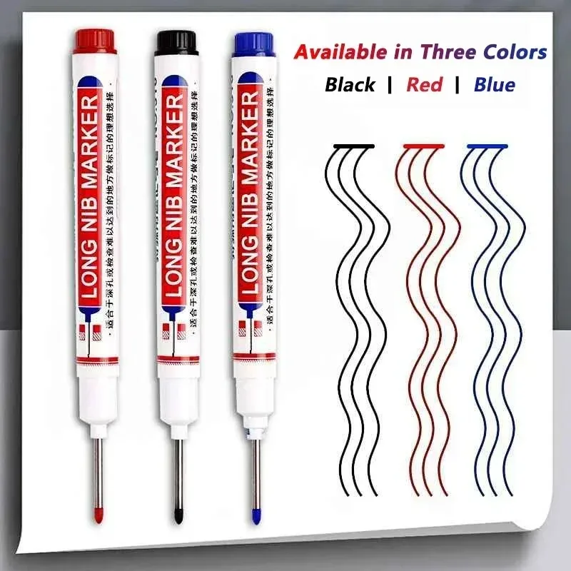 1-8PCS 20mm Deep Hole Long Nib Head Markers For Metal Perforating Pen Waterproof Bathroom Woodworking Decoration Multi-Purpose-*