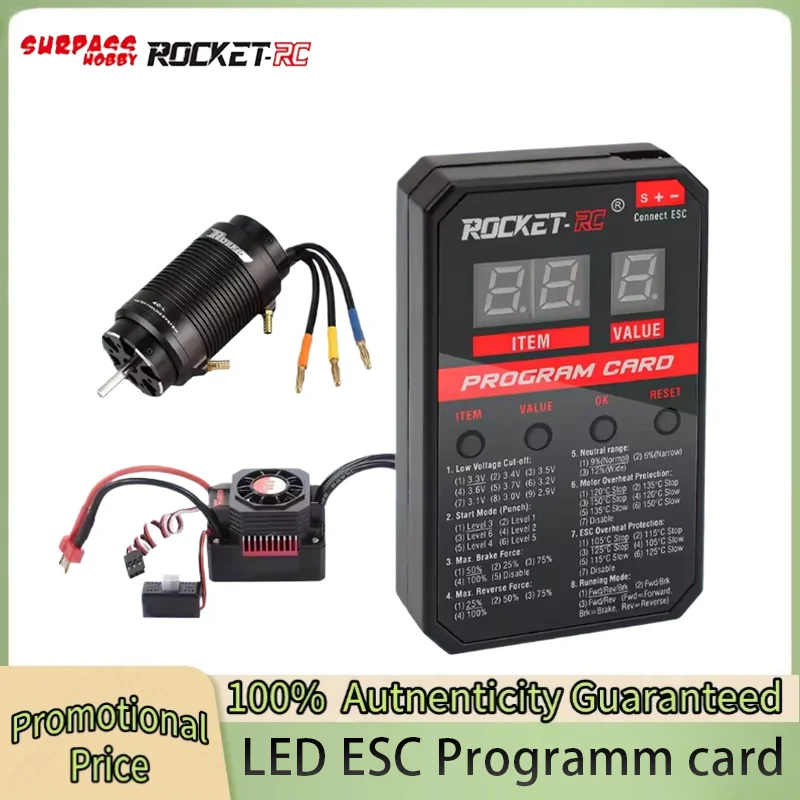 Surpass Hobby ROCKET – Verbesserte RC-LED-Programmierkarte für Surpass RC Car 45A/60A/80A/120A/150A Brushless ESC