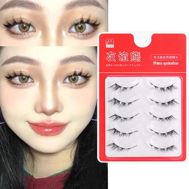 5 Pairs New Manga Lashes Soft Natural Eyelashes Thick False Eyelashes Manga Eyelashes Daily Dating Makeup Eyelashes Lashes Wispy