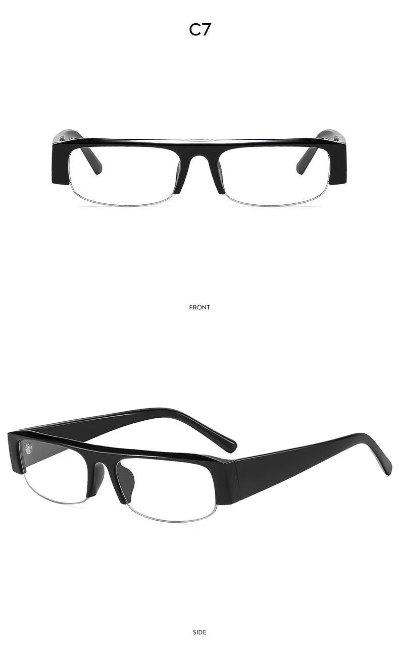 Vintage Kleine Rechteckige Halbrahmen-Sonnenbrille in Schwarz für Neue Mode Leoparden-Farbverlauf Sonnenbrillen Damen Trendige Fahrbrillen – Detail 19