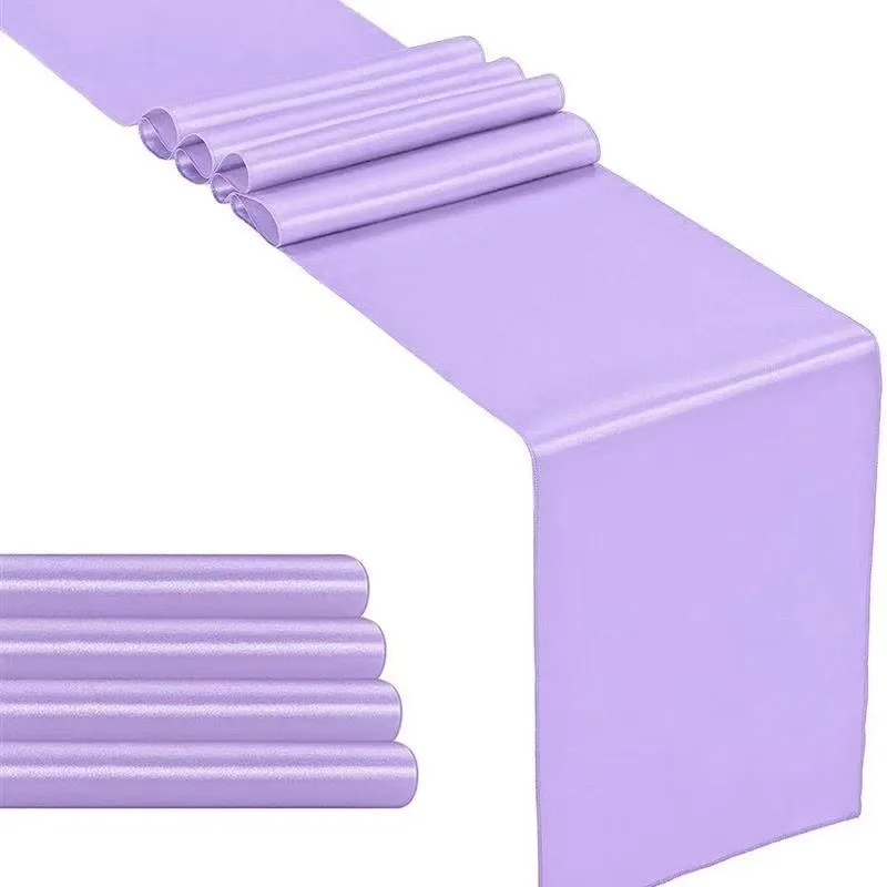 

Purple Satin Table Runners,Wedding Decoration,Satin Silk Table Runner,for Banquets Party Dining Table Cloth Cover,10PC