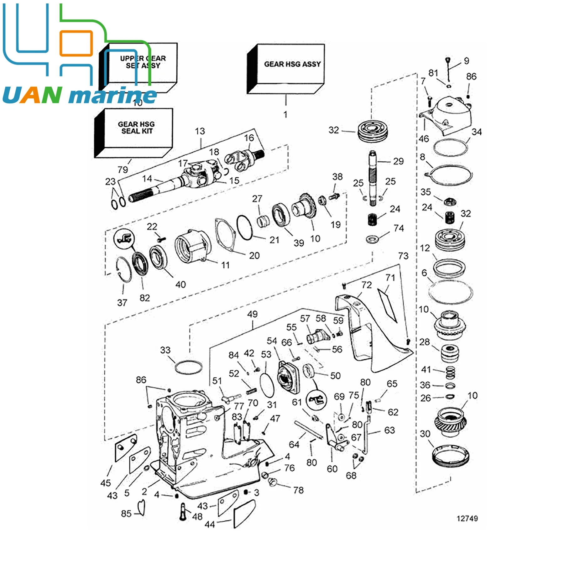 3852516 2 Pcs Retaining Ring Compatible with Volvo DP-S DP-SM SX-C SX-M SX-R for Johnson Evinrude OMC 2.3 To 7.4 L Motor 910953
