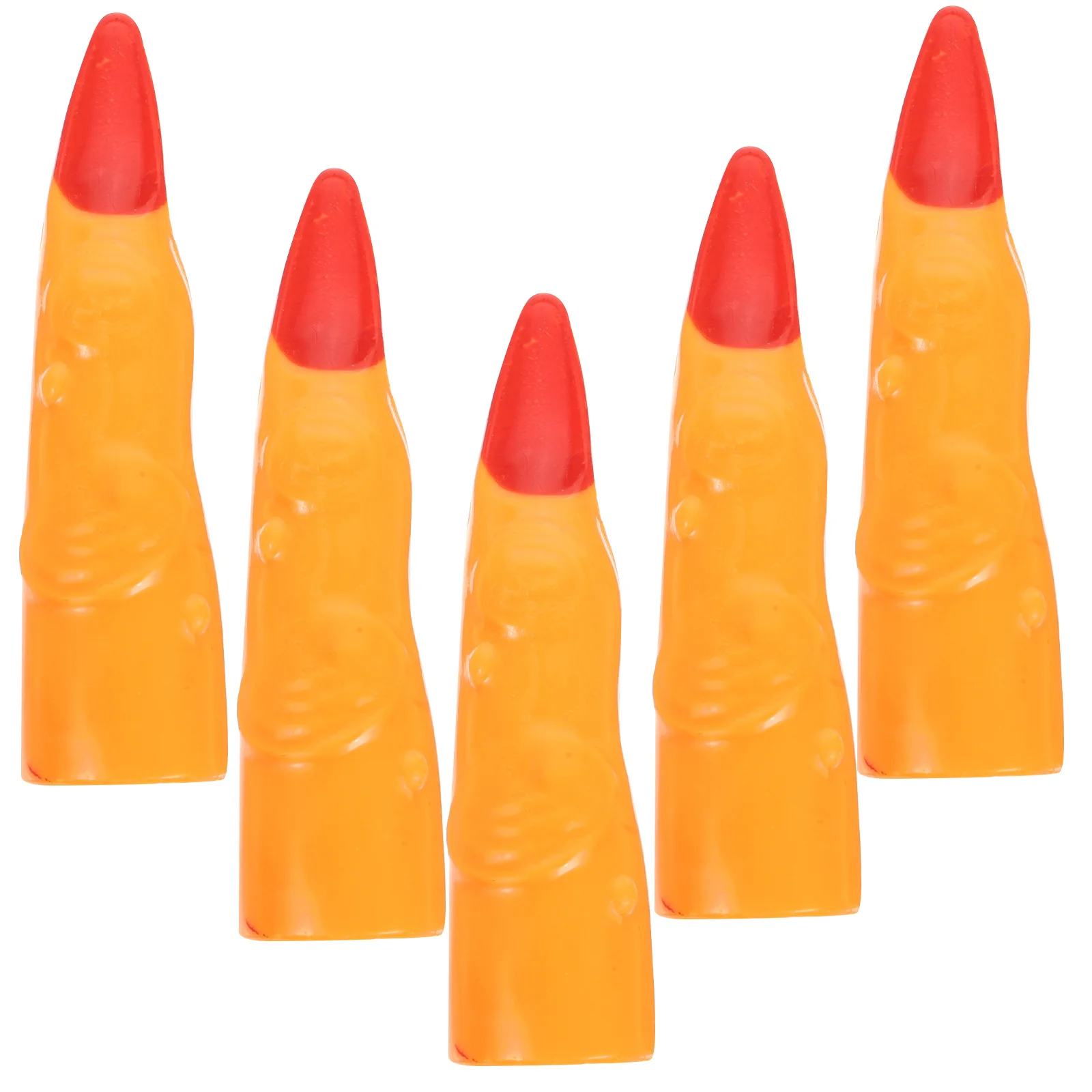 5 pezzi di plastica dita di strega finte puntelli cosplay di Halloween coperture per dita spaventose scherzo di partito dita finte dita di strega di Halloween