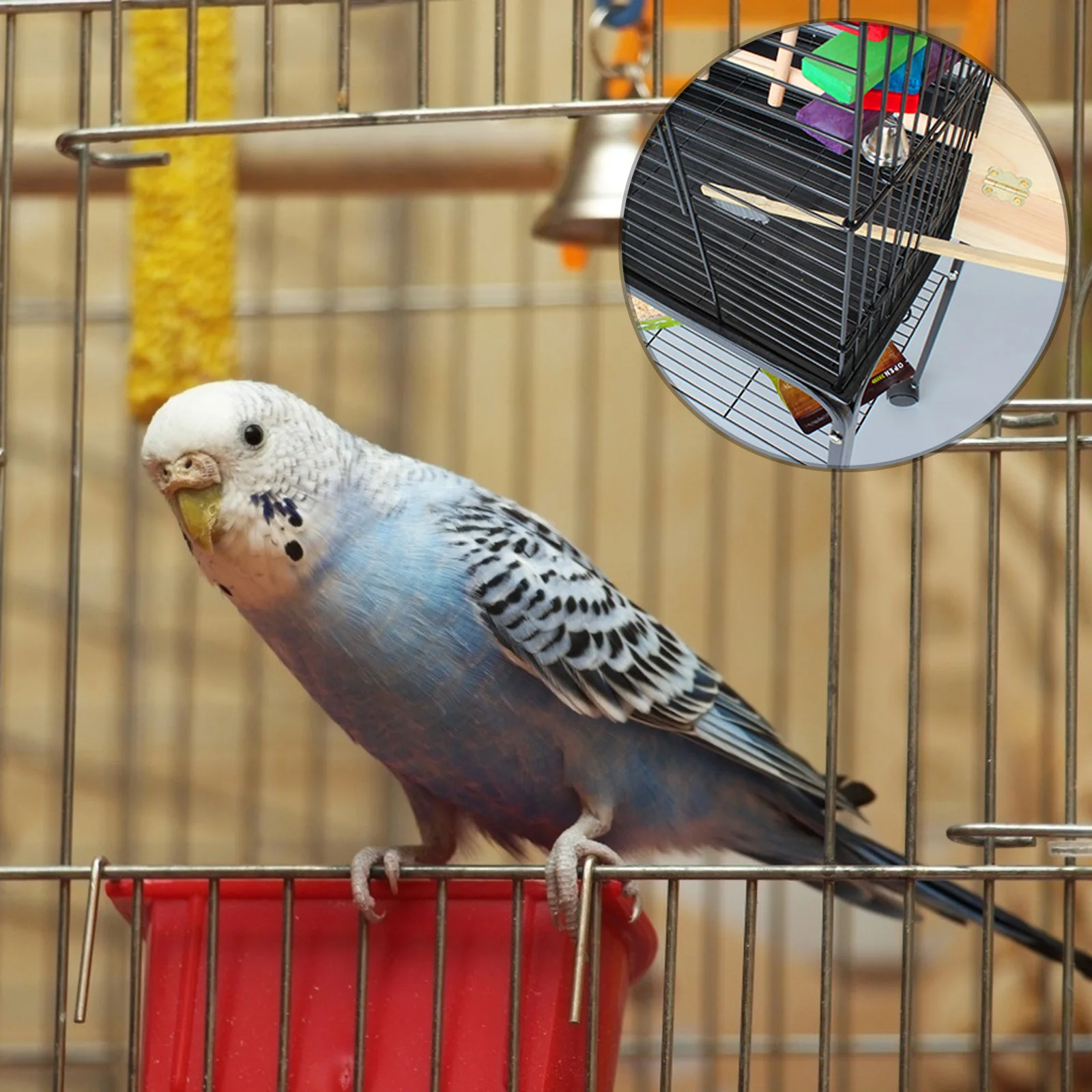 

2pcs Bird Cage Cleaning Tools Telescopic Stainless Steel Wood Broom Brush Pet Grooming Parrot Cage Cleaner Daily Gift