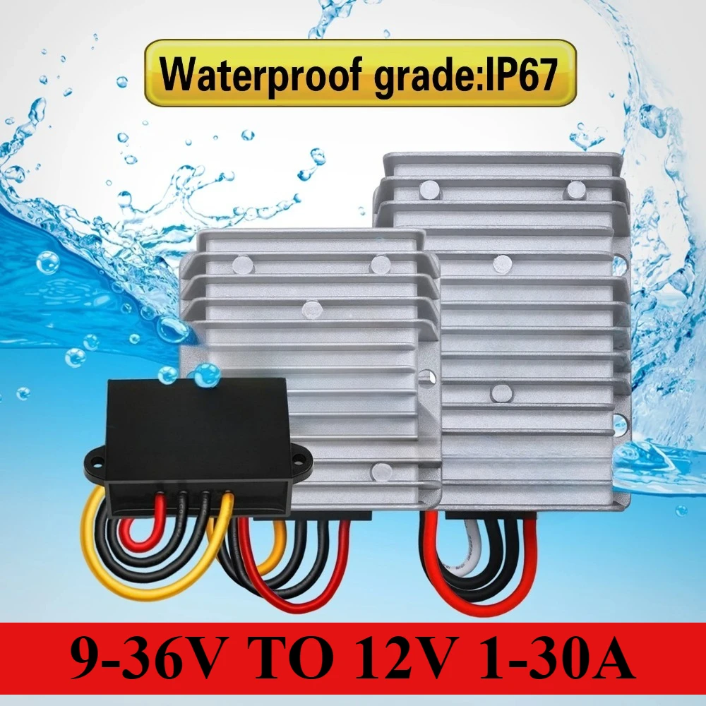 

9-36V 12V 24V to 12V 1-30A DC DC Stabilizer Converter Boost Buck Power Inverter Voltage Regulator Transformer Adapter CE for LED