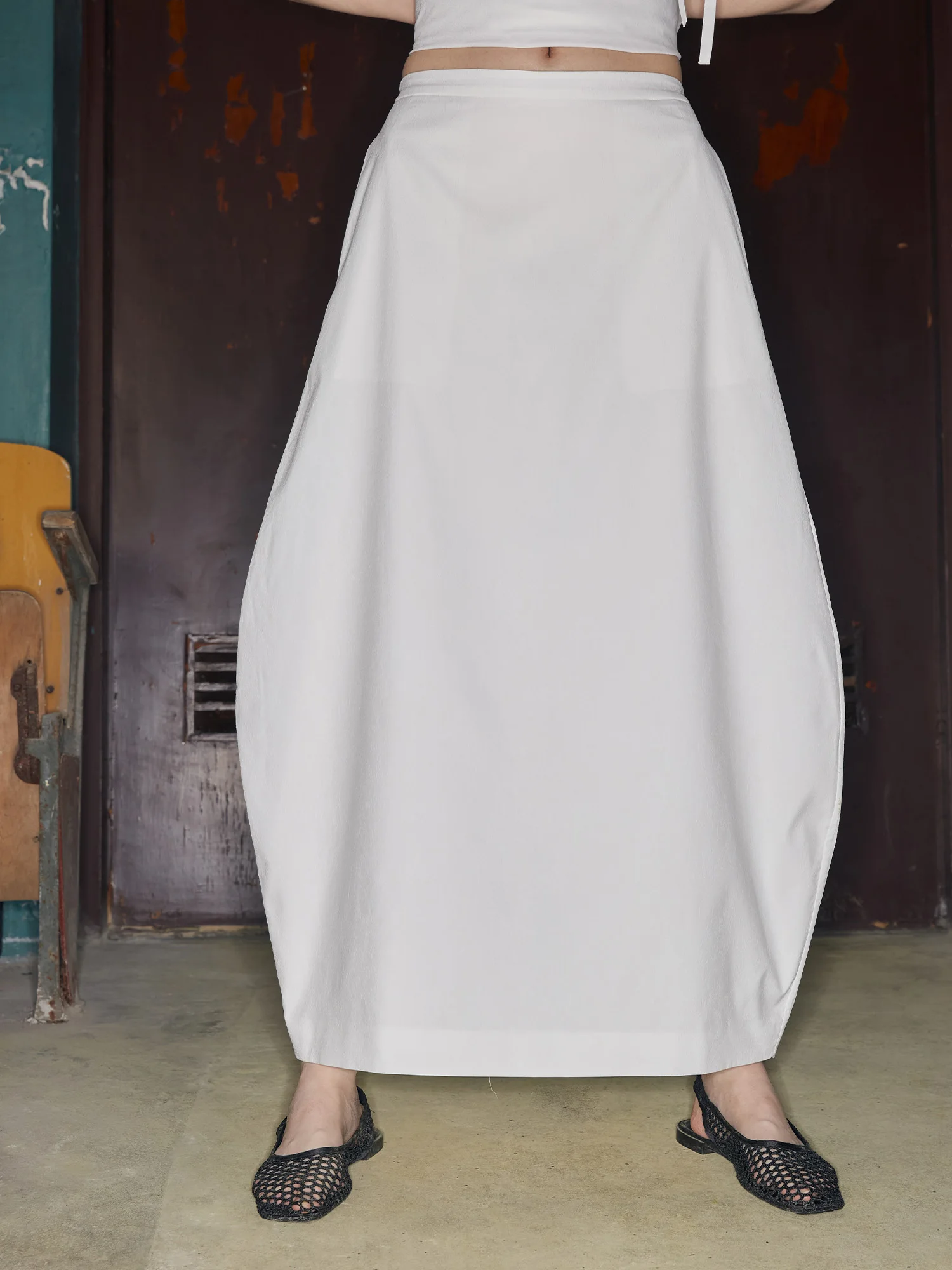 

PBlueDot f Skirt Textured Floral Embroidery Paper Thin Bud Summer Faion Ladies Polyester Loose Fit Casual