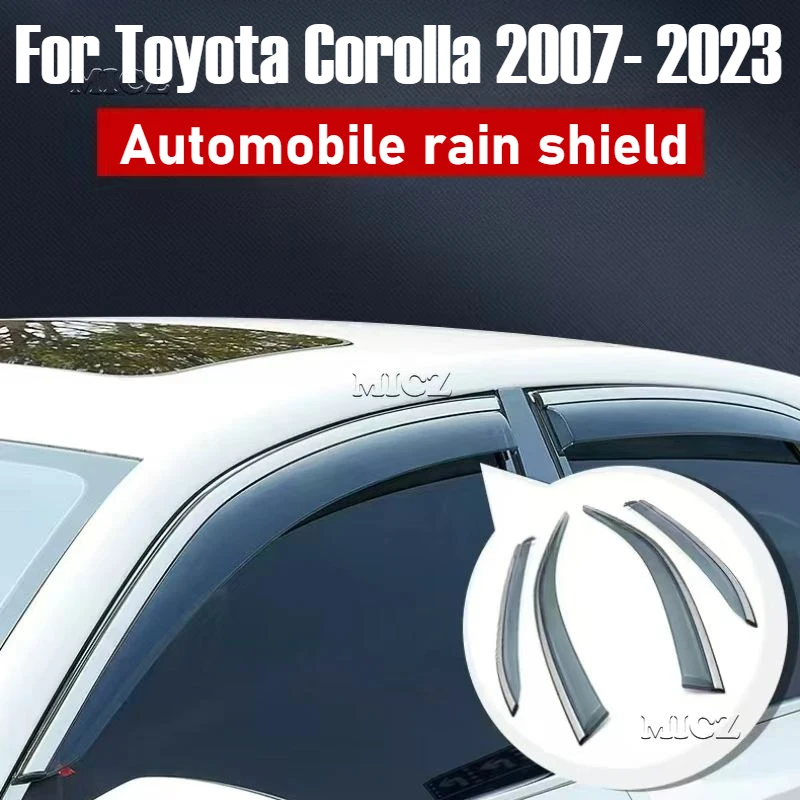

Для Toyota Corolla 2007-2023 автомобильные аксессуары, оконный козырек, вентиляционный козырек от дождя, защита от солнца, дефлектор, навесы, чехлы