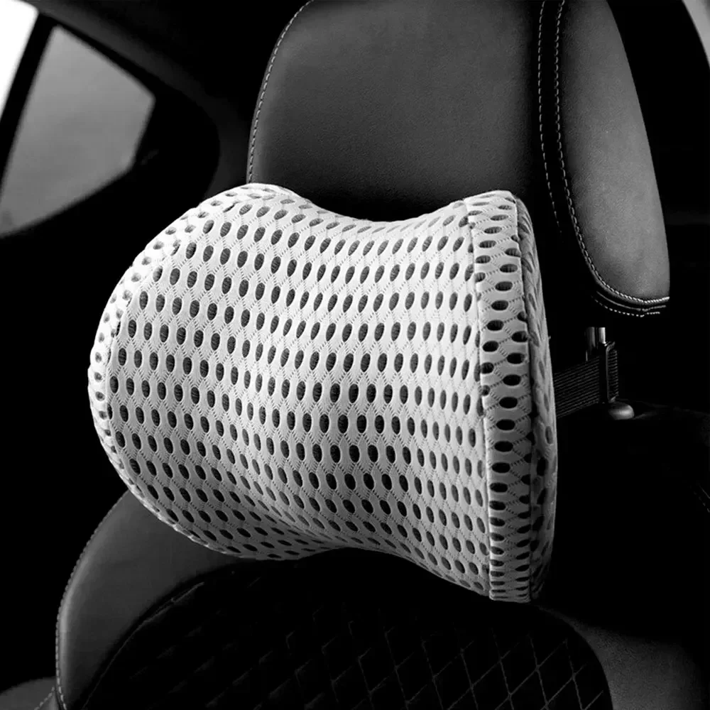 Memory Foam Car Neck Cushion, Ergonomic Butterfly Shape Headrest Pillow, 4D Air Mesh Cover, Relieve Cervical Strain for Driving
