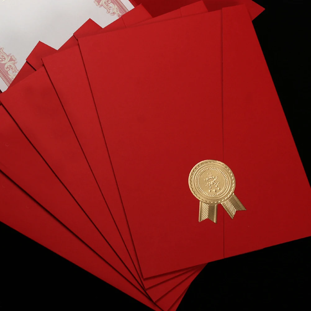 

Certificate Cover Award Holder Paper Folder Envelope A4 Size Red Color Horizontal Vertical Use Protect Documents Photos