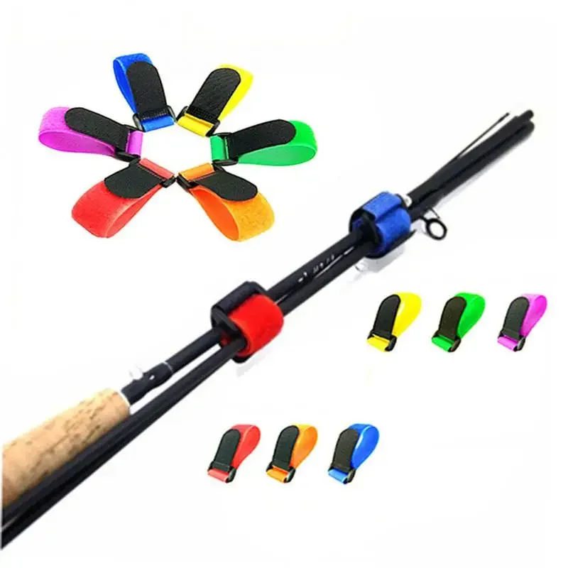 5pc Colorful Micro-Stretch Fishing Rod Straps - Convenient, Road & Outdoor Nylon Straps