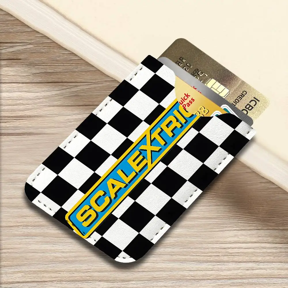 Scalextrics Model Pu Leather Credit Card Holder Slim Business Cardholder Anti Theft Id Organizer for Men Women Outdoor Carrying