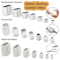 5/10/25/50/100/200/500pcs Aluminum Sleeve Wire Crimp Sleeve Wire Ferrules Cord Lock Aluminum Cable Stopper Crimp Rope Hardware
