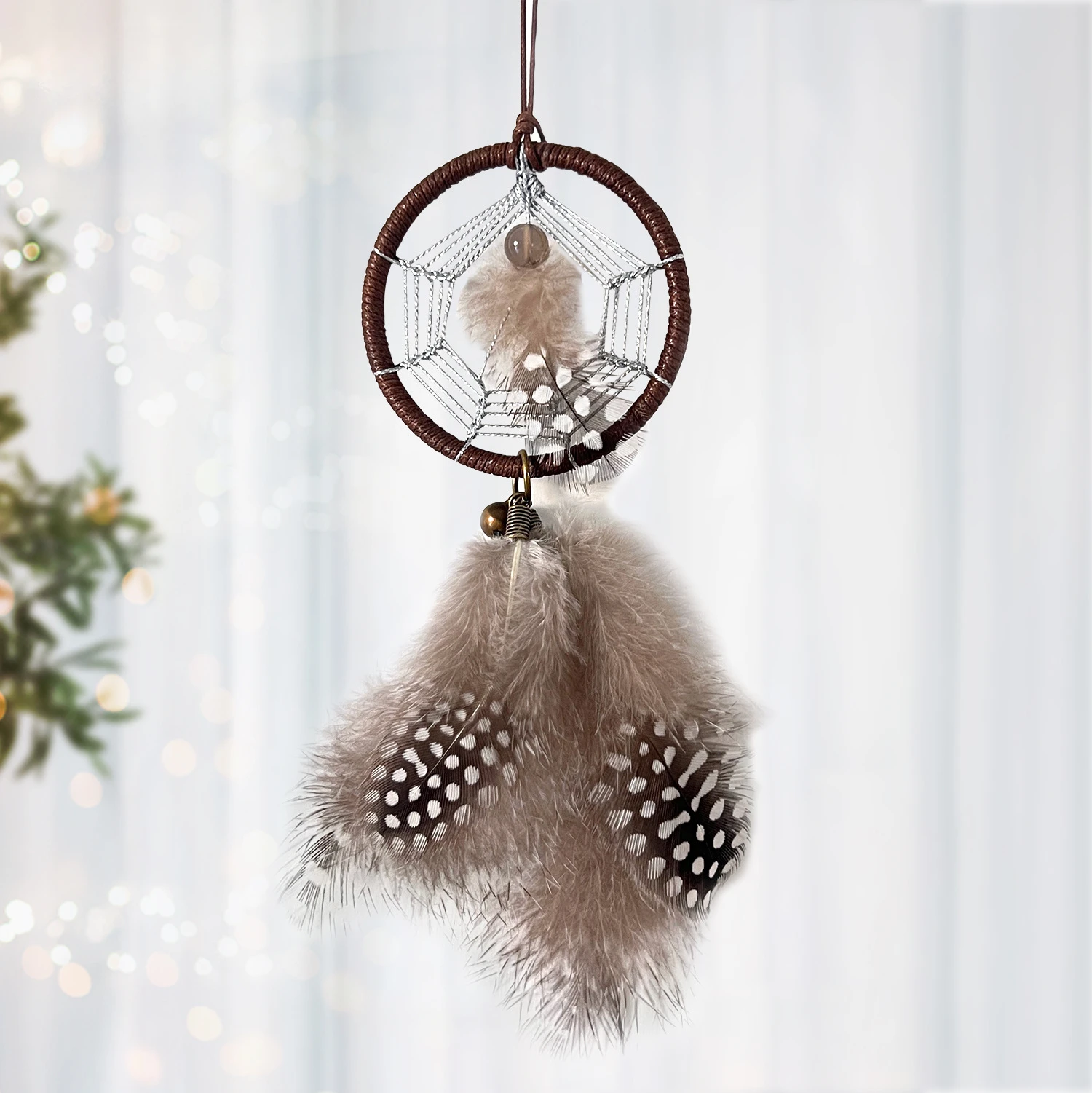 Vintage Pearl Wool Automobile Hanging Ornament tessuto a mano Dreamcatcher Car piccoli ornamenti prodotto finito