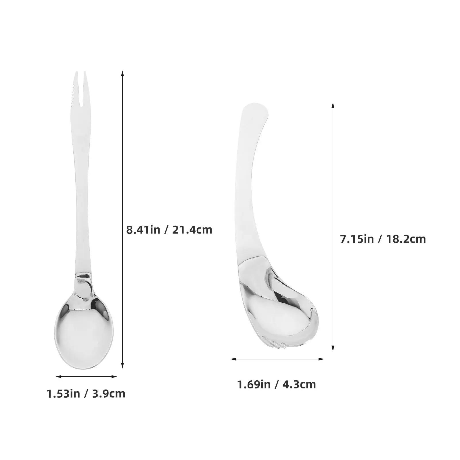 2Pcs Elderly Feeding Utensil Curved Spoon Fork Adaptive Set for Disabled Self Feeding Aid Portable Kitchen Tableware Supplies