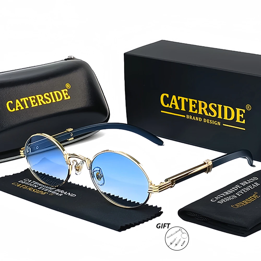 CATERSIDE Neue kleine runde Sonnenbrille mit Sehstärke für Männer und Frauen, individuelle optische Gläser, Retro-Myopie-Brille, für Reisen und den täglichen Gebrauch – Detail 9