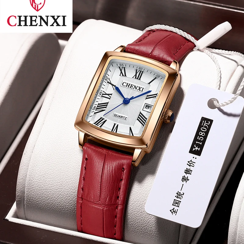 Fashion Square Ladies Dress Wristwatch Elegant Casual Quartz Clock With Date Steel Belt Silver Bracelet Watches For Women Gift