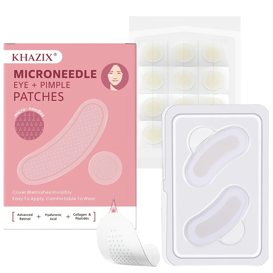 2pcs+12pcs(micro needle patch + acne patch). Moisturize and firm the skin, improve swollen eye bags, dark circles and fine lines