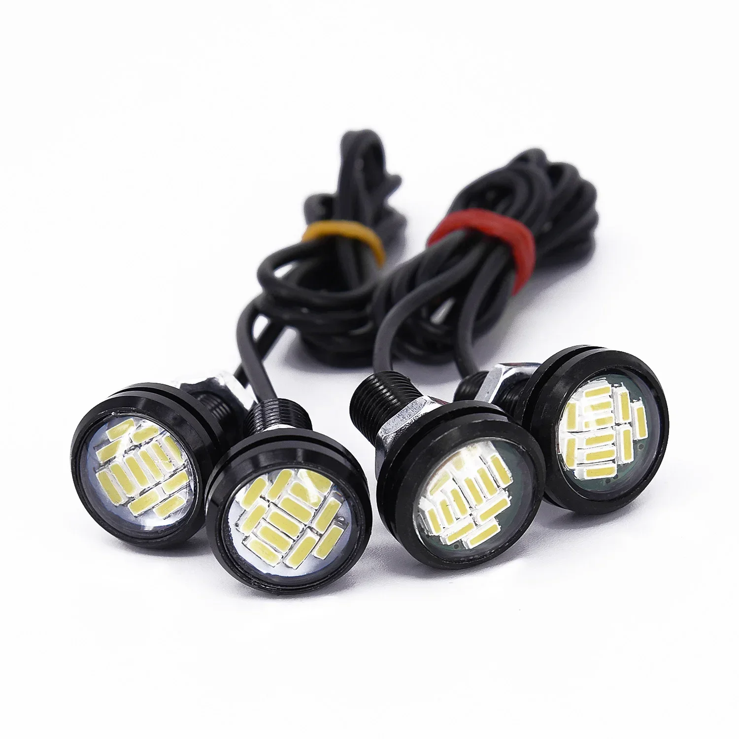 주차 자동 후진 주간 주행 화이트 하이 퀄리티, 매우 밝은 방진 램프, 12LED, 12V, 15W, 22mm, 4 개