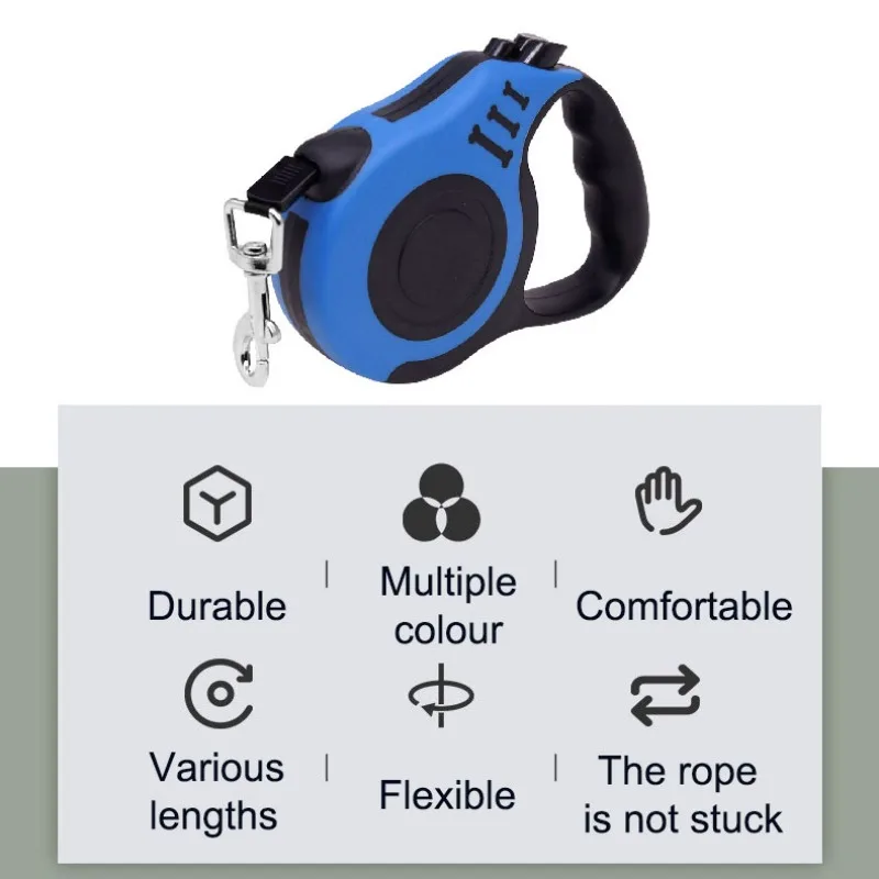 Automatic Retractable Dog Leash Anti-winding Dog Chain Collar Harness Set Pet Rope Adjustable Brake Pause Lock Walking Training