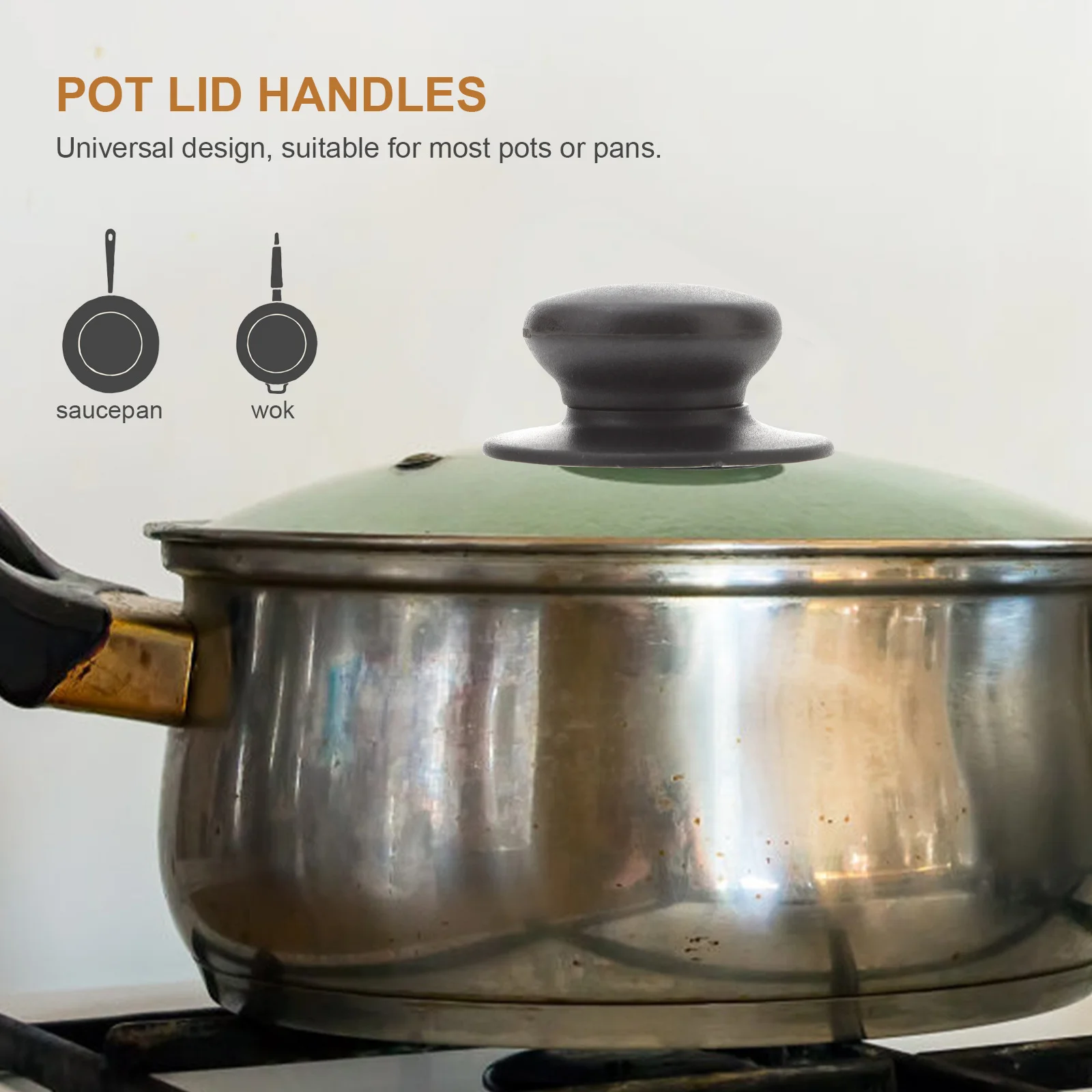 

6 pcs Pot Lid H Knobs Universal Replacement Glass Top Cover Stir Fry Milk Soup Pot Accessories Kitchen