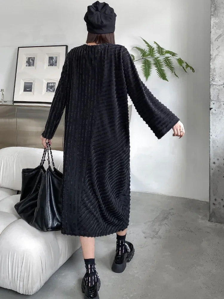 XITAO O-neck Full Sleeve Knit Dress Loose Appear Thin Simplicity Temperament Vintage Spring Women New Pullover Dress DMJ2744