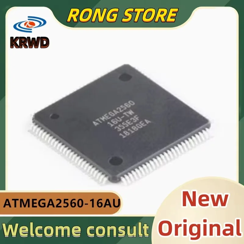 1PCS 16AU-TW New and Original Chip IC ATMEGA2560-16AU ATMEGA2560 TQFP-100 8-bit microcontroller 256K flash memory 5V