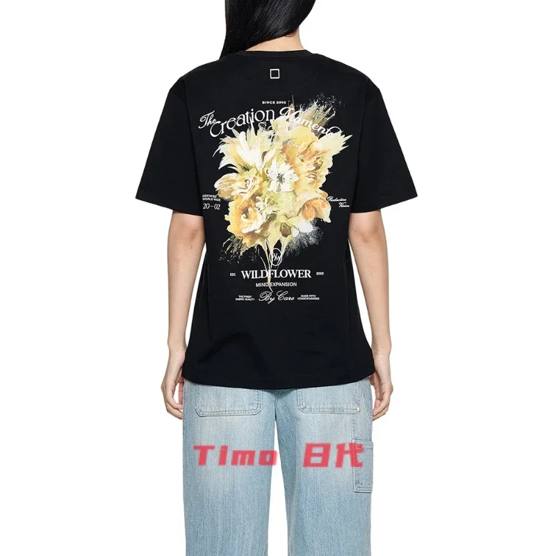 

Лето 2025 г., хлопковая женская футболка европейского бренда, мужская классическая футболка с цифровым камуфляжным принтом, свободная повседневная футболка с коротким рукавом и круглым вырезом