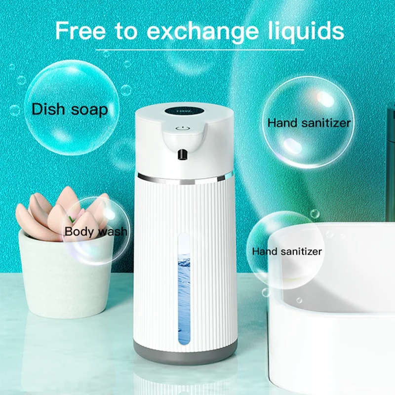 420ML Automatic Foaming Soap Dispenser 4 Gear Infrared Sensor USB Rechargeable Dispenser Wall Mounted IPX6