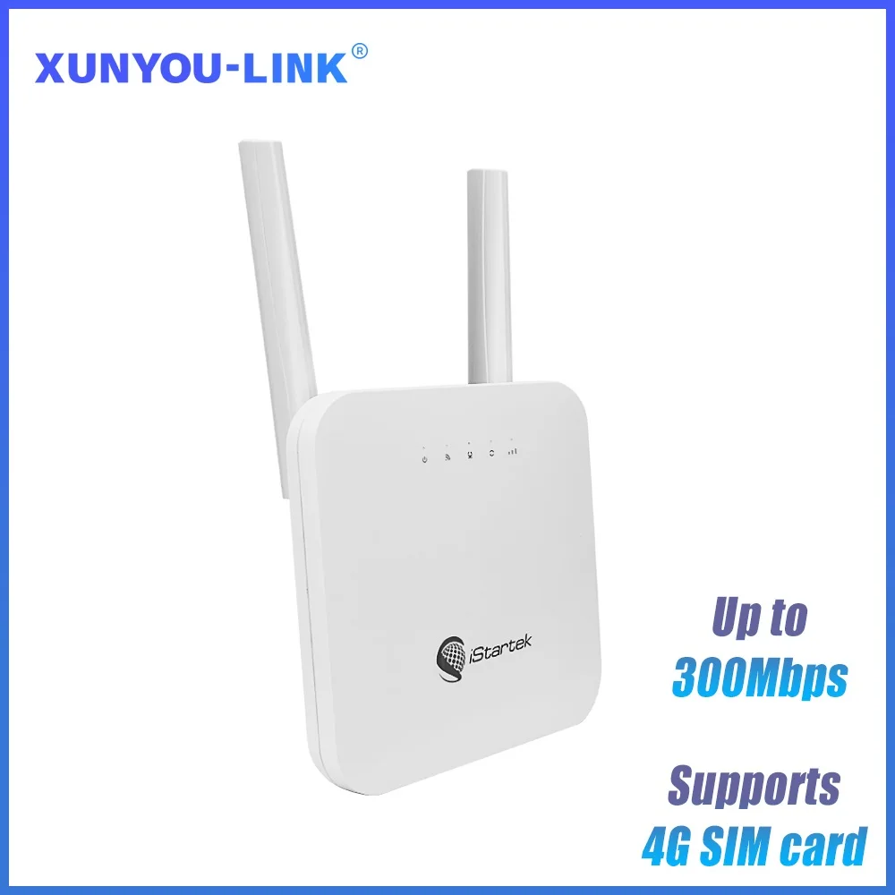 LTE WiFi Router com 4G SIM Card Slot, Modem, 300Mbps, Quatro Antenas, Mobile WiFi Router para Europa, África, Ásia, América do Sul