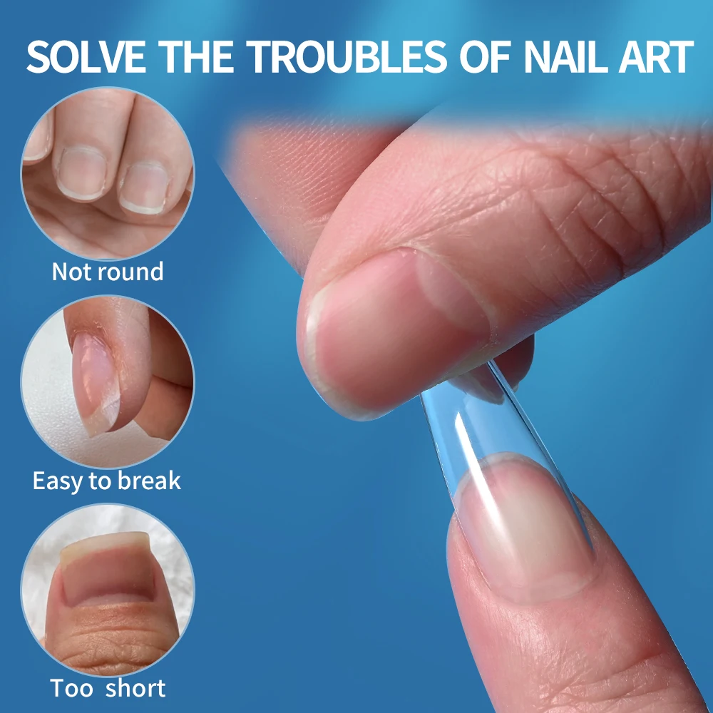 120pcs UltraThin Mid Length Nail Tips Coffin Short Square Half Matte NoFile False Full Cover Nails Gelly Tips For Nail Extension