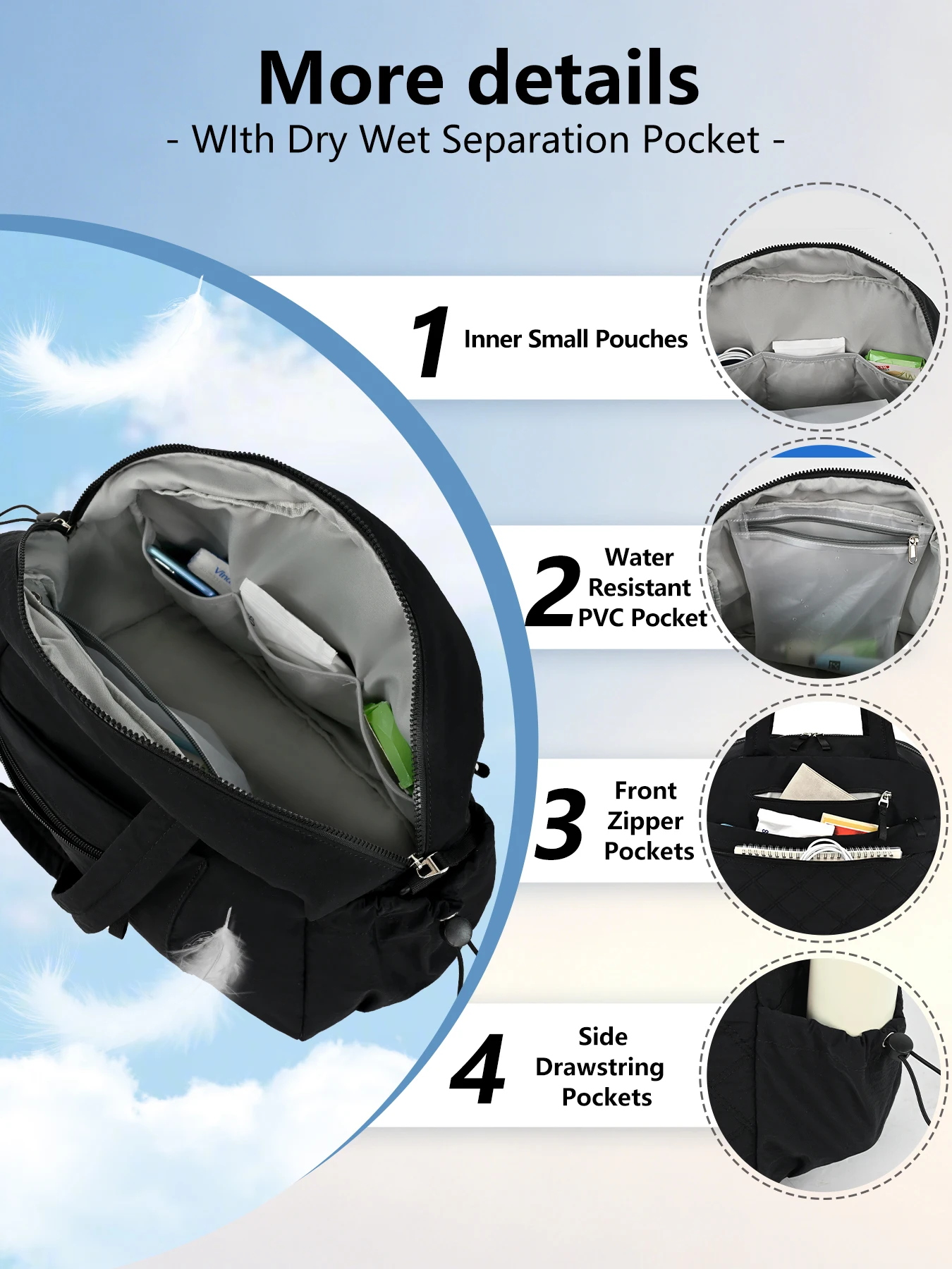 30L Reisetasche in Handgepäckgröße, Sporttasche, Sportnutzung, separates Nassfach, weiches Material mit Schultergurt – Detail 4
