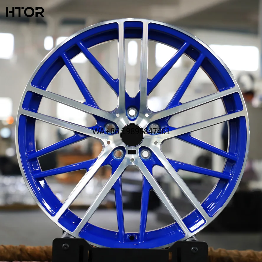 

HTOR 21 Inch Elegant Sapphire Silver Direct China Factory New Painted Forged Racing Car Wheels Multispokes Aluminium Alloy