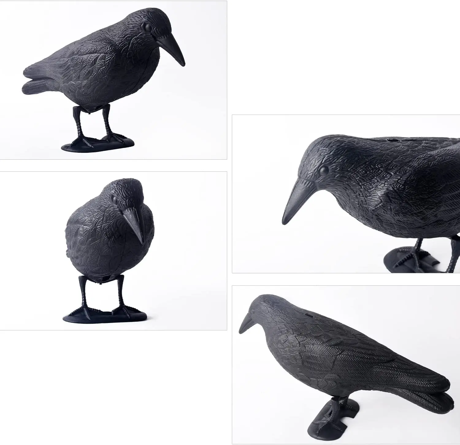 3D Crow Archery Animal Black Crow Decoys Hunting Decoy Simulation Crow for Hunting Shooting Decor Yard Garden Decoration 1pcs