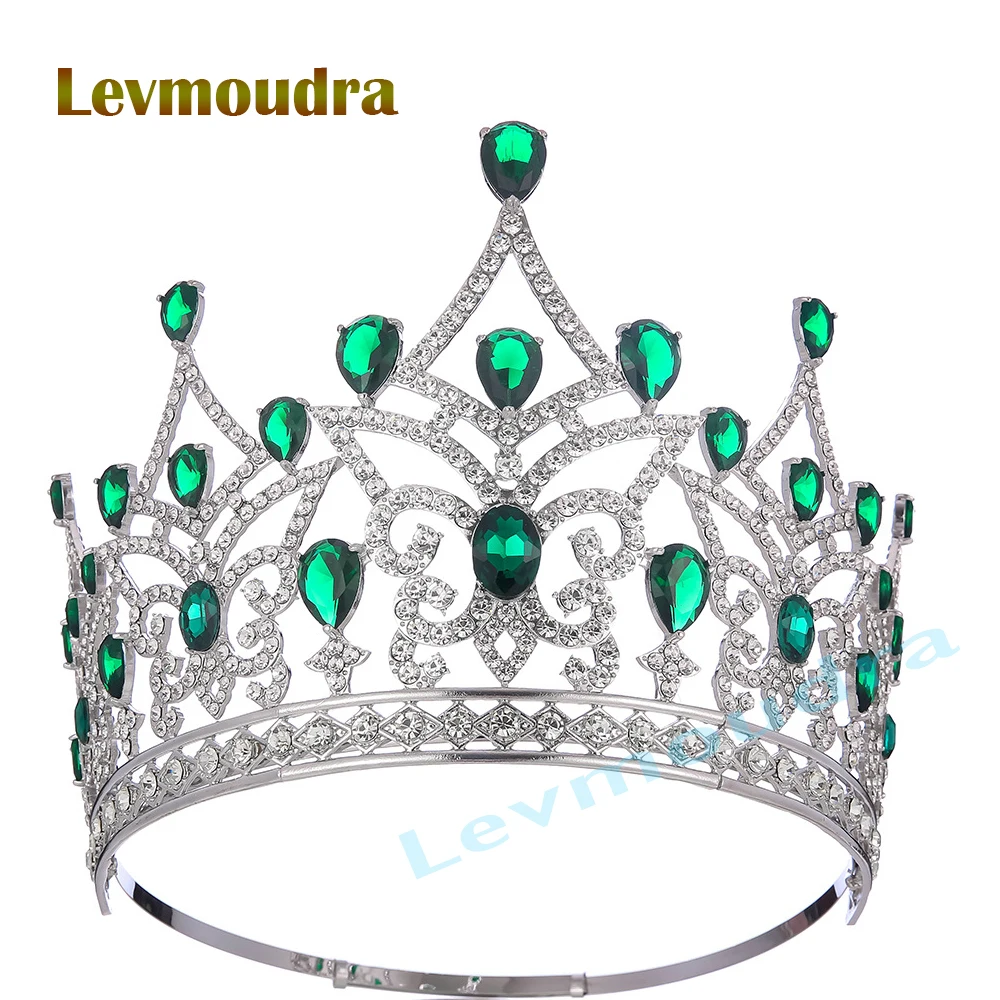 

Levmoudr Hair Jewelry Accessories Baroque Queen Crystal Crowns Tiaras Wedding Crown Headwear Rhinestone Bride Headdress