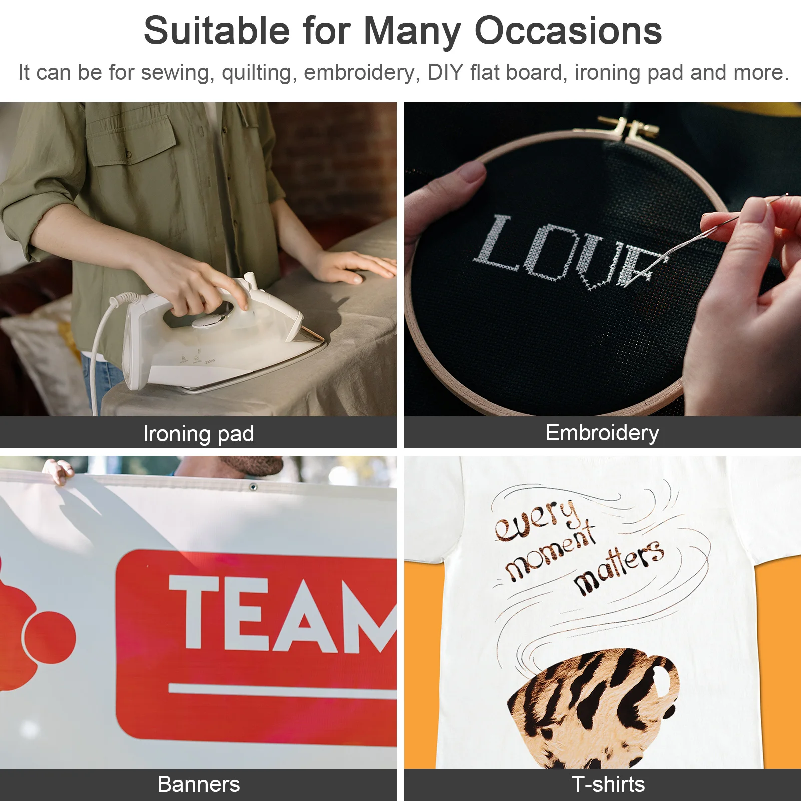 

5x5 Inches Heat Press Mat Reusable Non Stick High Temp Insulation Pad for T Shirts Banners Blankets Ironing Transfer Projects