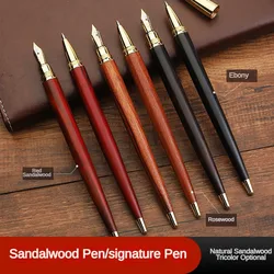 Luxury Fountain Pen Wooden Brass Spin Elegante Ink Pens Signature Stationery School Supplies Calligraphy Ink Writing Pens