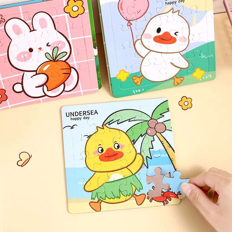 5 pièces 16 pièces dessin animé plat Puzzle apprentissage précoce enfant en bas âge Puzzle Intelligence Animal océan trafic Puzzle