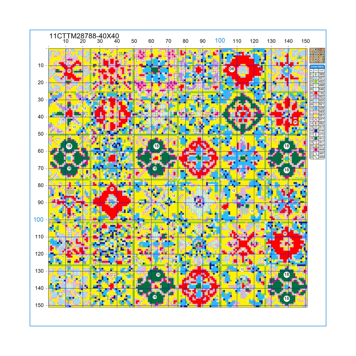 1 Stück 40x40 cm/15,74 Zoll, 11CT/14CT Kreuzstich-Set, DIY Valentinstagsgeschenk, Stickerei-Set für Festivals und den Alltag. – Detail 2