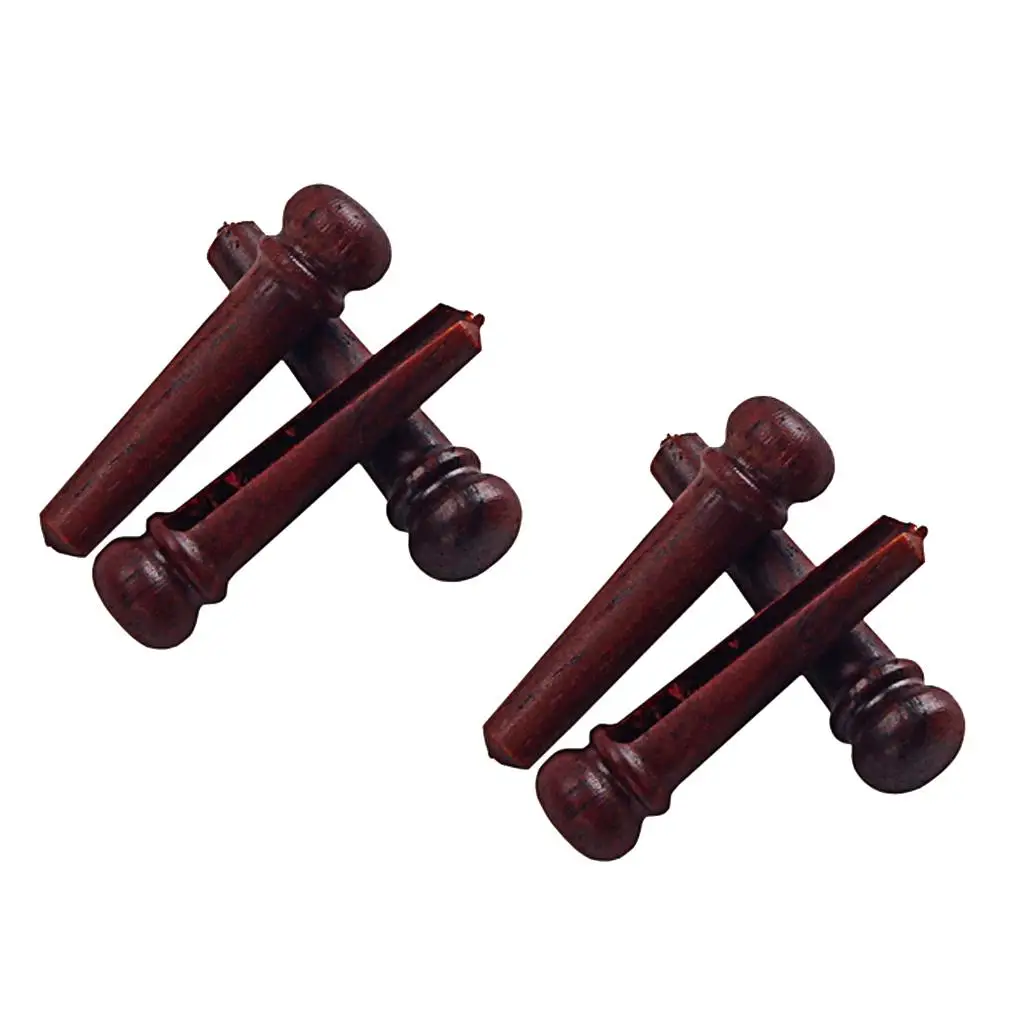 Rosewood Bridge Pin Set Acoustic Guitar String Pegs Folk Guitar Nails for Replacement and Enhancement