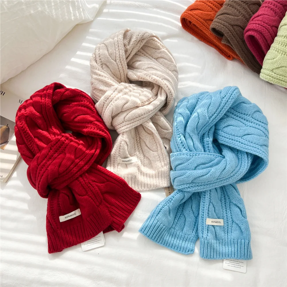 

Simple Knit Scarf, Woolen, Versatile for Men and Women, Autumn-Winter Couple Thick and Warm Neck Warmer