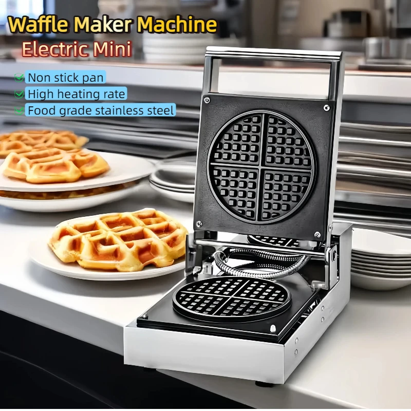 

Four Spaces Honeycomb Double Cuisinart Waffle Maker Machine Stainless Steel Non Stick Coating Snack Equipment DIY Food 1300W