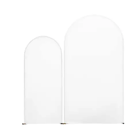 Arch Backdrop Stand, Set of 2, 7.2 ft and 6 ft, Stable Structure, Easy Assembly, Gold Metal Arch Backdrop Stand with Cover