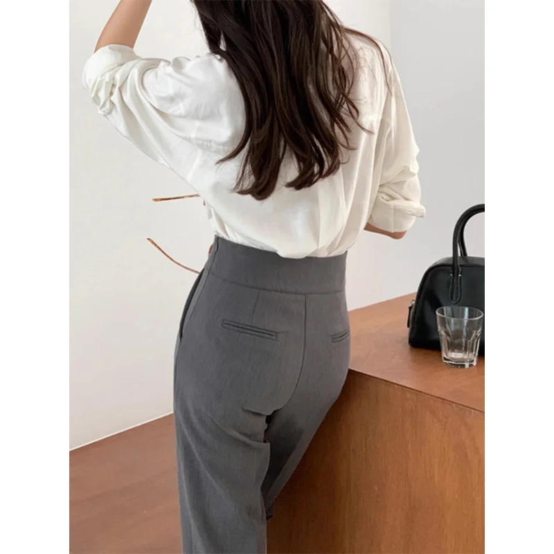 

Cropped Straight Pants Women's Autumn and Winter New High Waist Fit Suit Pants Small Temperament Commute Slimming Smoke Tube Sui
