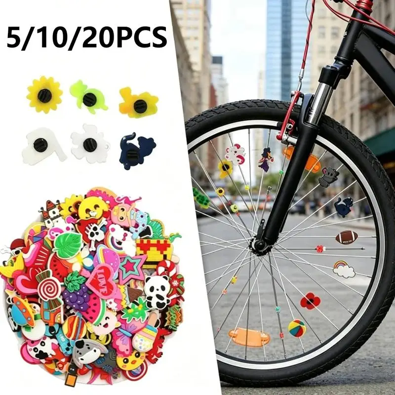 Bike Wheel Spoke Decoration Multicolor Cute Clip For Kids Bike Wheel Accessories Decoration Children Gift Bicycle Beads Clip
