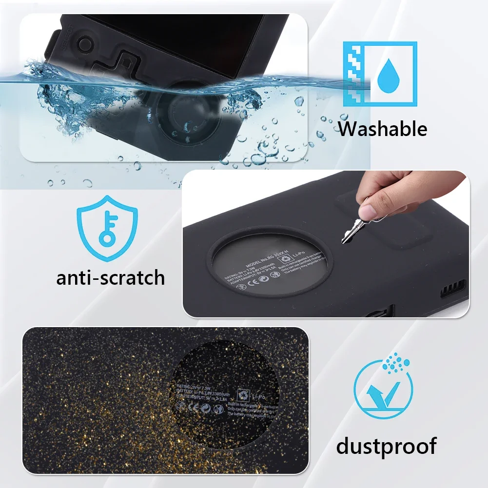 Soft Silicone Case for ANBERNIC RG35XX H Game Console Protective Shell with Lanyard Shockproof Dustproof Protective Cover