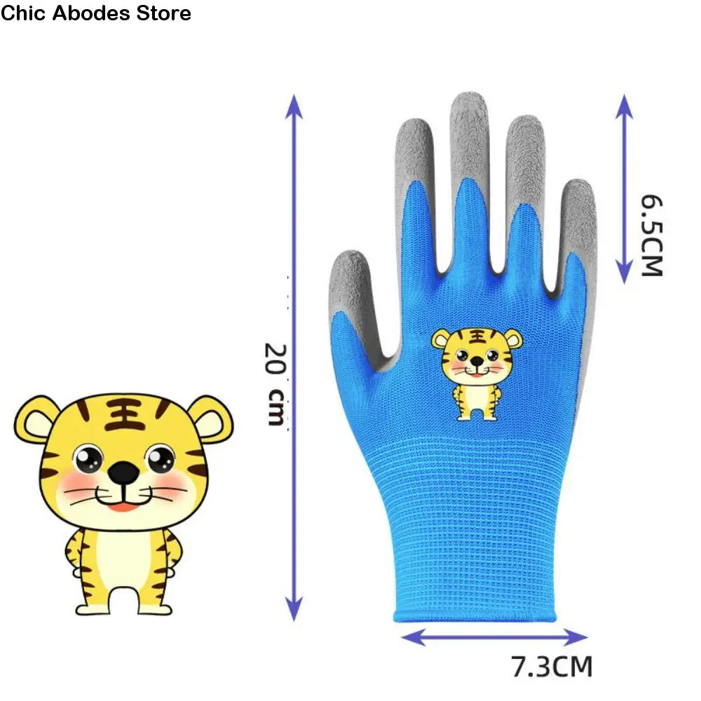 

Водонепроницаемые детские садовые перчатки, нескользящие защитные садовые рабочие перчатки, дышащие детские защитные перчатки с животным узором