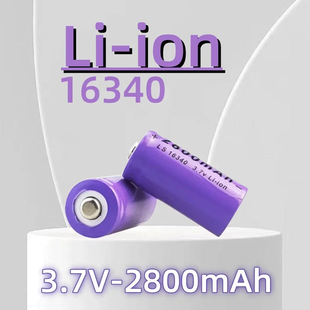 

100% NEW CR123A RCR 123 ICR 16340 Battery 2800mAh 3.7V Safety Camera Rechargeable Lithium Ion Battery