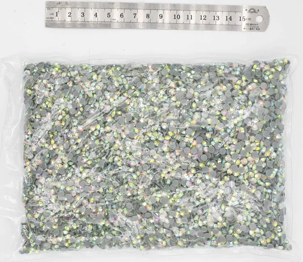 SS3-SS50 Bulk Package Wholesale Top Quality Better DMC Crystal AB Glass Strass Iron On Hotfix Rhinestones