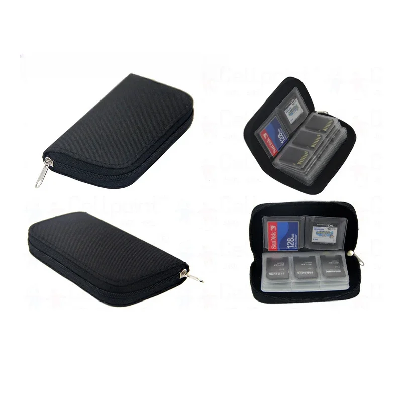 การ์ดความจำเคสใส่ได้ถึง44X SD, SDHC, Micro SD, MINI SD และ4X CF-ผู้ถือที่มี22ช่อง8หน้าสำหรับการจัดเก็บและการเดินทาง